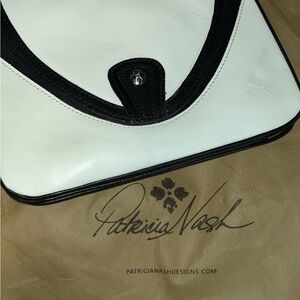 Patricia Nash Black and White Leather Shoulder Bag